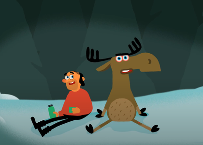 I en ny animasjonsfilm har elgen Hans gode råd til bilister som kjører på hjortevilt. Se video nederst i saken. - Klikk for stort bilde