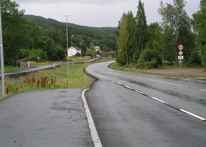 Strekningen Grime – Vesleelva i Søndre Land på fylkesveg 34 ble ferdigstilt i 2014. - Klikk for stort bilde